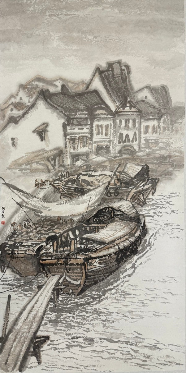 Tong Kang Unloading Rice at Boat Quay