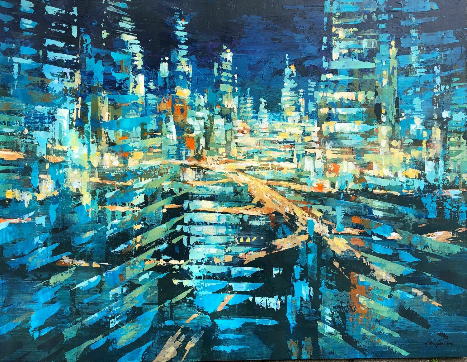 Impression - night scene 70x90cm