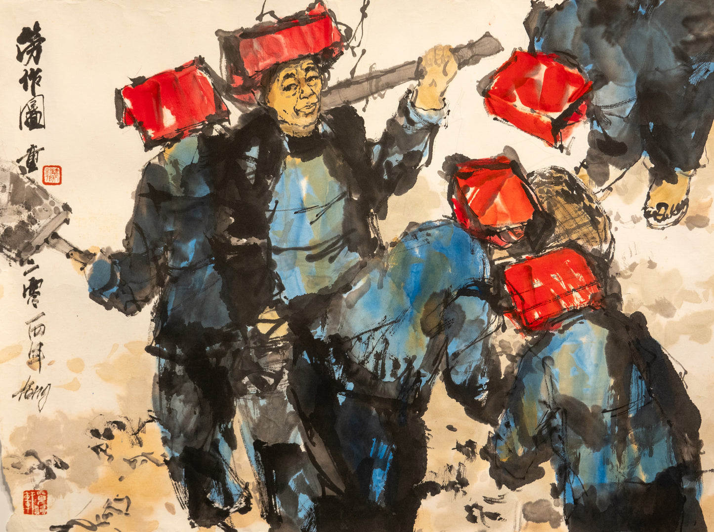 Samsui Women At Work 4 勞作圖