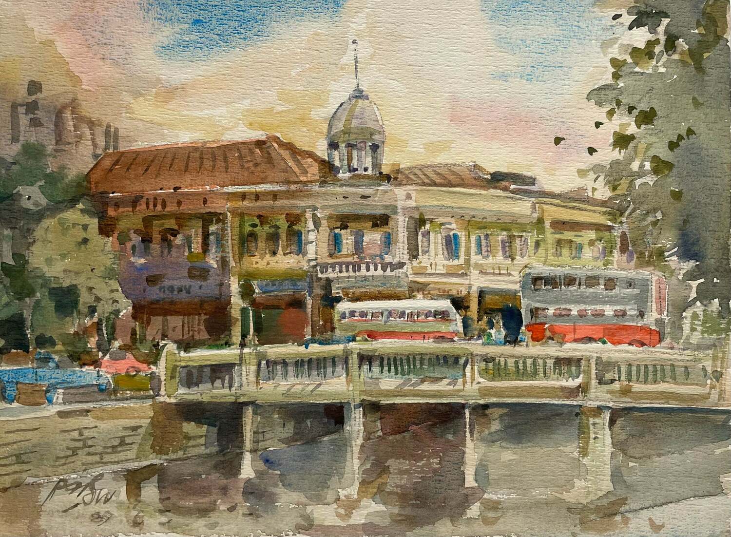 Singapore River II (watercolour)