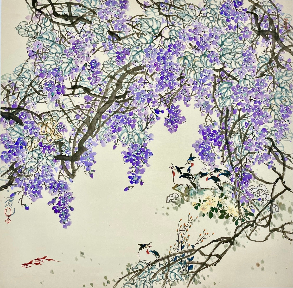 Bougainvillea and Fishes 九重葛游鱼 1