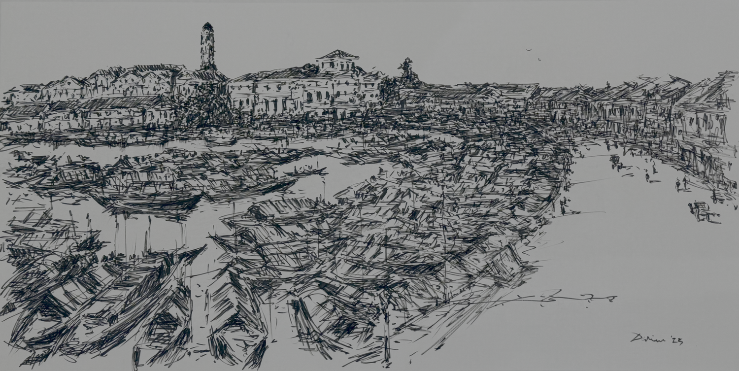 Wooden Vessels At Boat Quay 1970