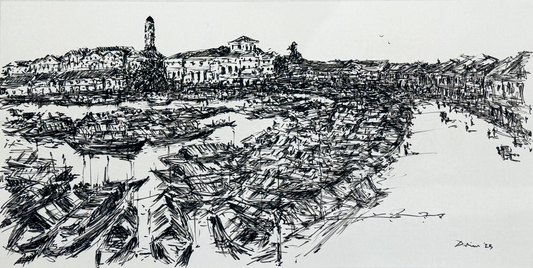 Wooden Vessels At Boat Quay 1970