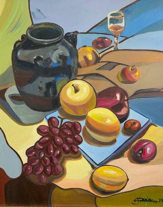 Sunlit Jug & Summer Fruit