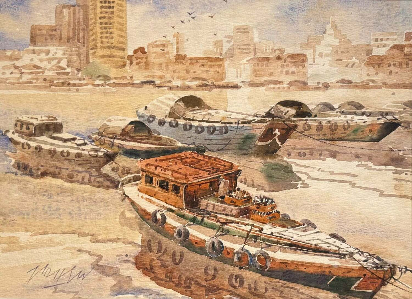 Singapore River (watercolour)