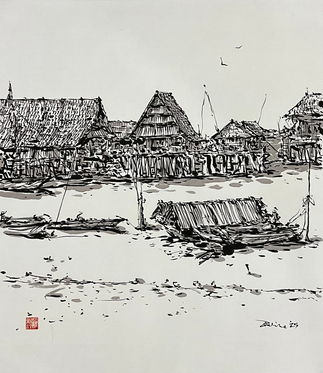 Attap Boat By The Riverside 1840