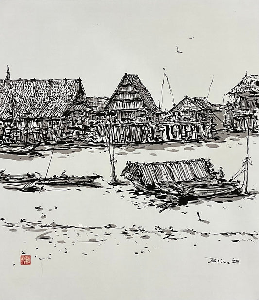 Attap Boat By The Riverside 1840