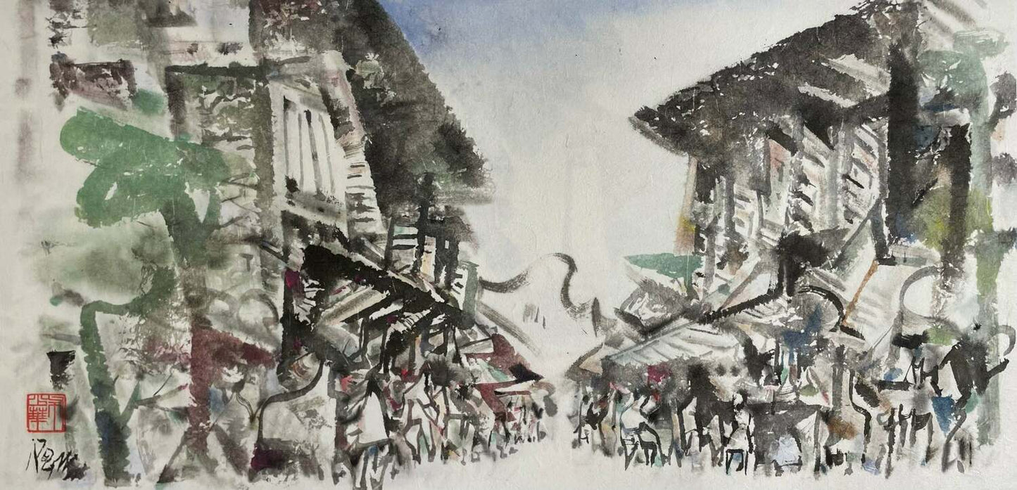 Chinatown street (watercolour)