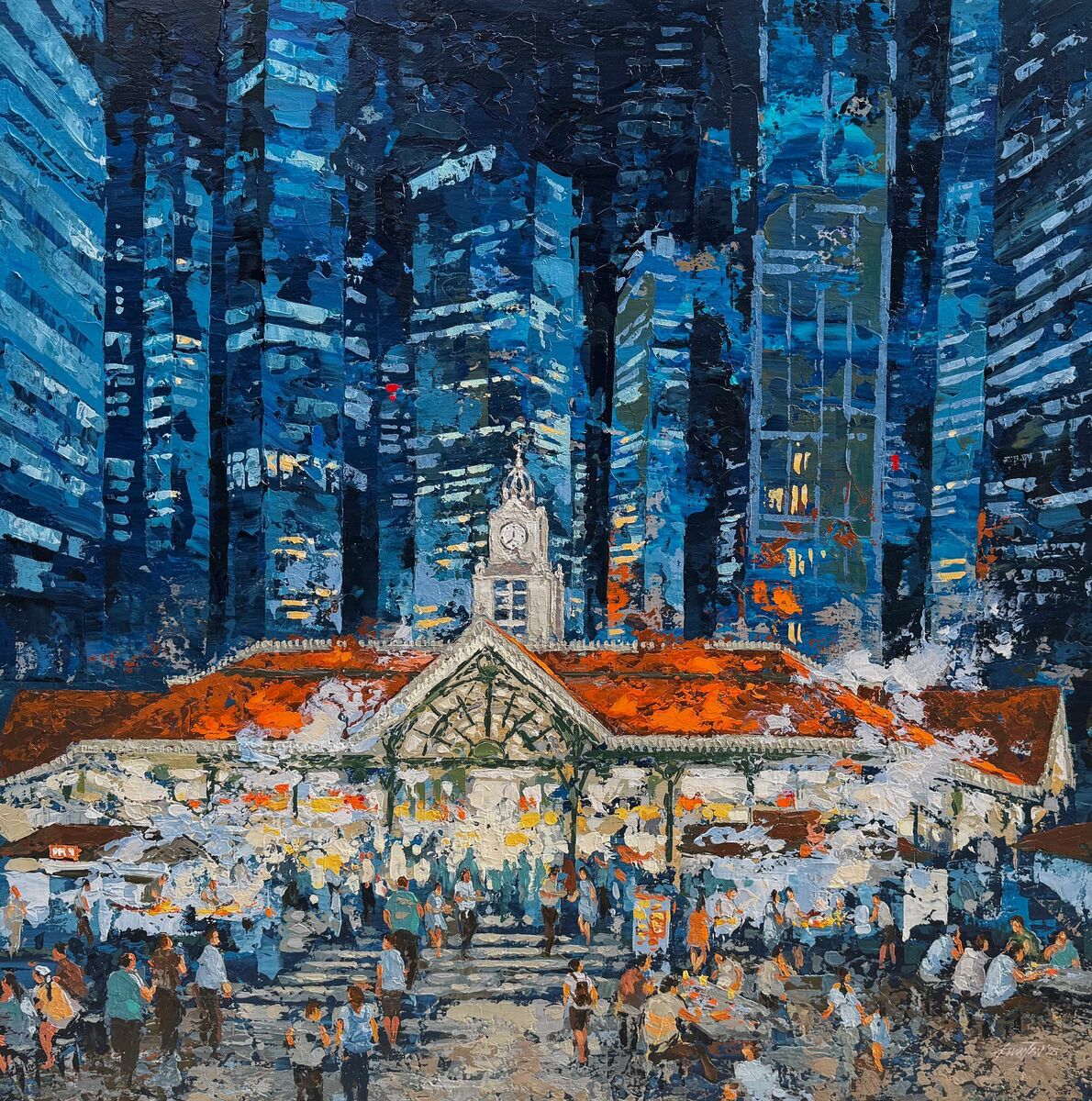 Nightfall at Lau Pa Sat