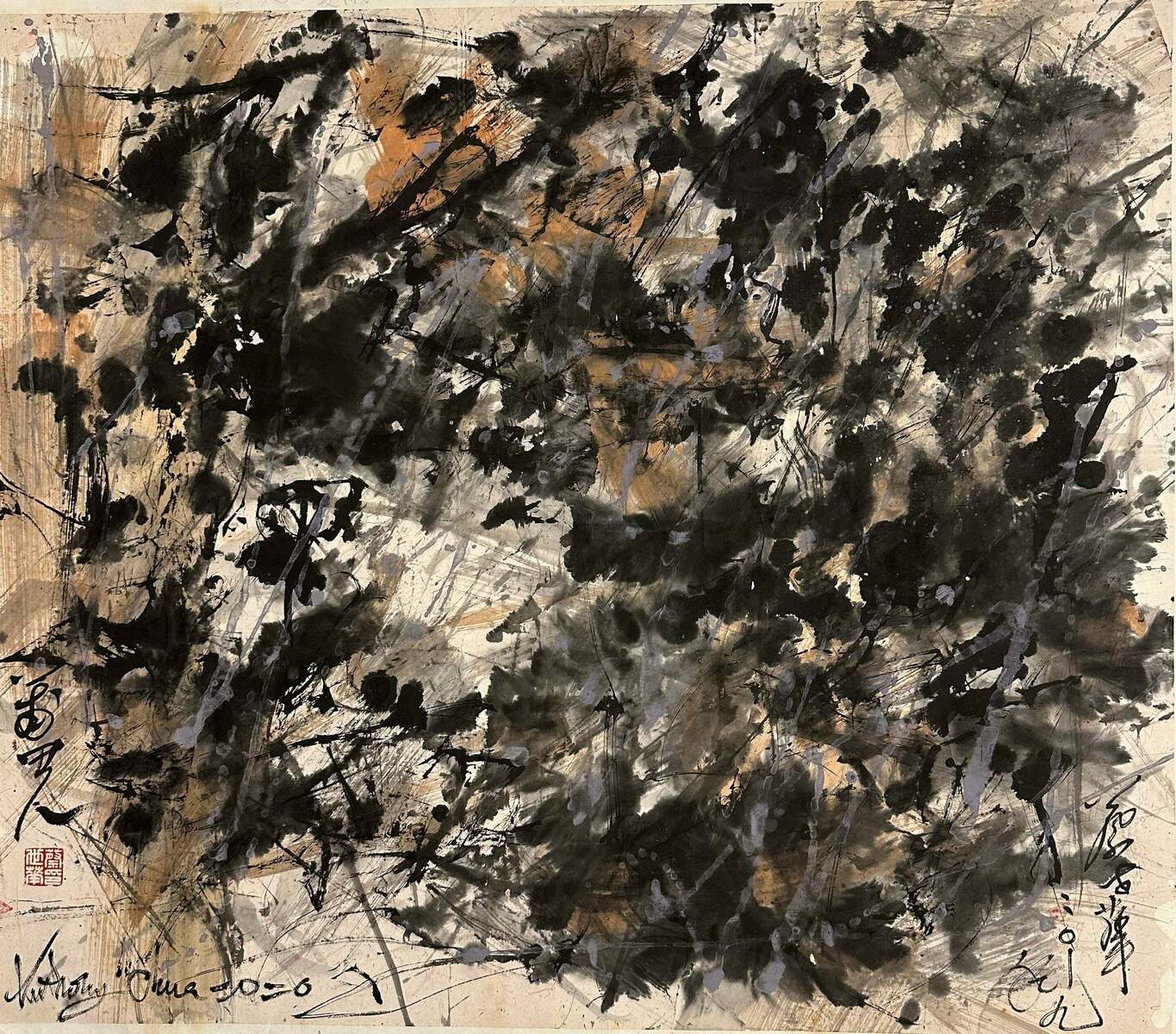 Abstract - Rain In Lotus Pond