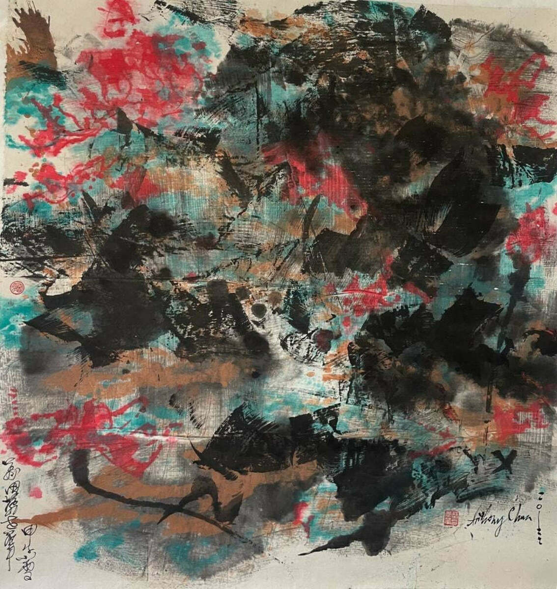 Abstract - Autumn Lotus Pond