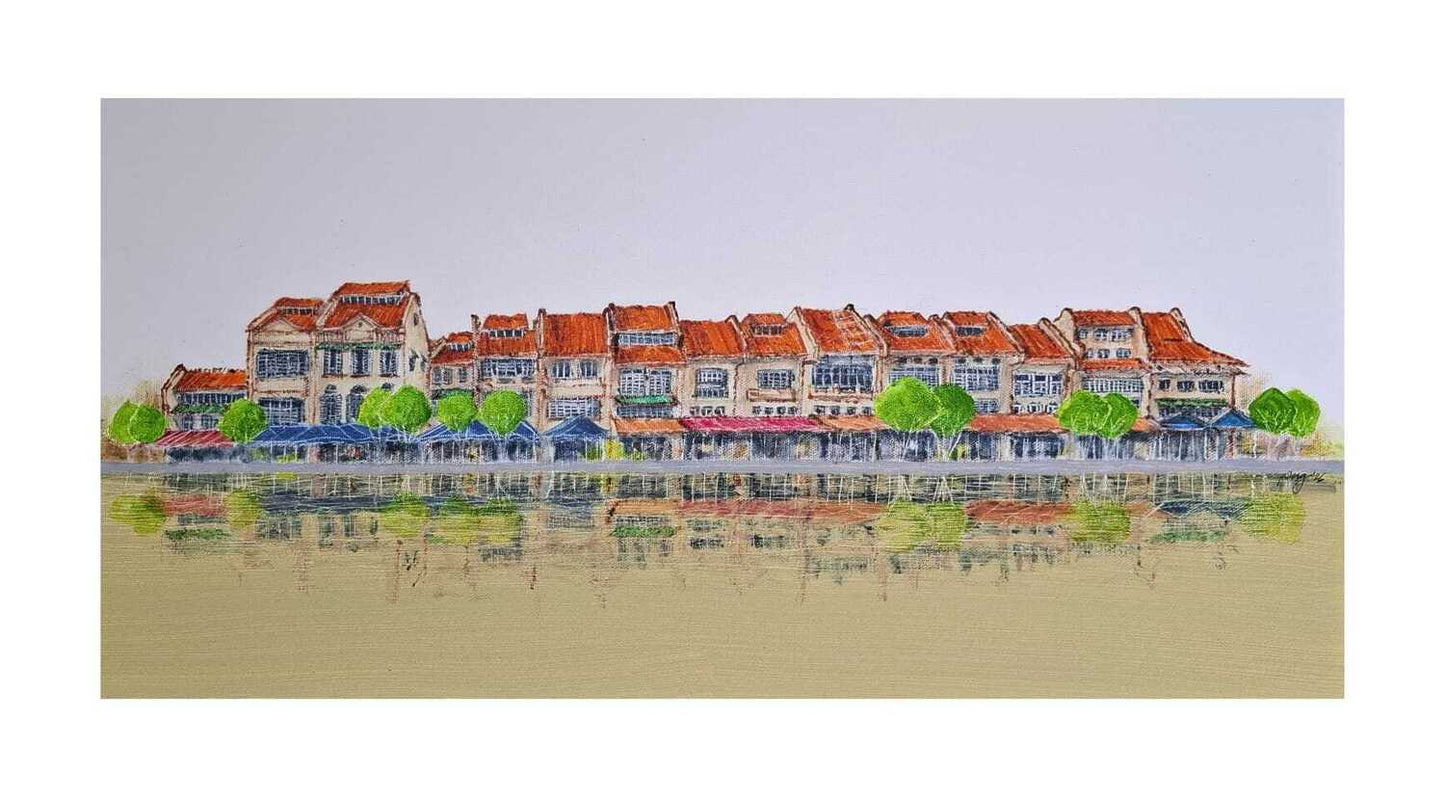 Boat Quay Shophouse Water Reflection