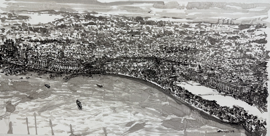 Aerial view of singapore seafront 1965