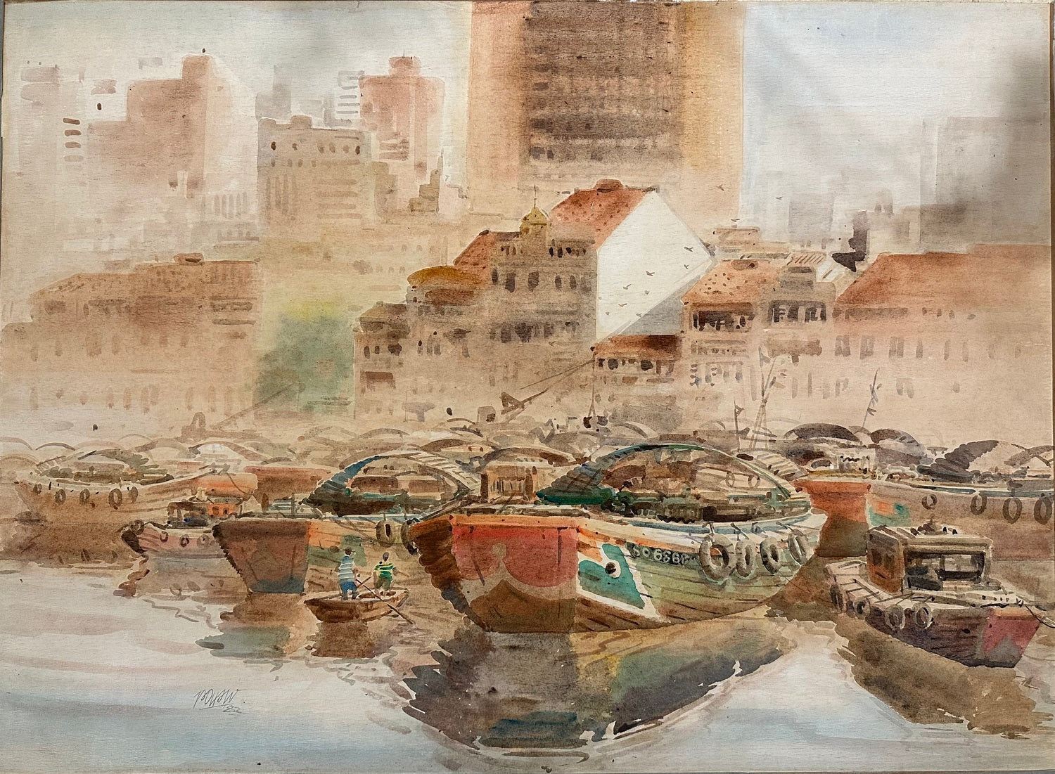 Singapore River IV (watercolour)